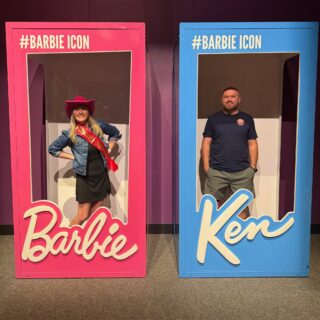 It's National Barbie Day!! How can we let today go by without featuring our Cowgirl Barbie (and her very own Ken) at the Barbie exhibit at the @cincymuseum ??