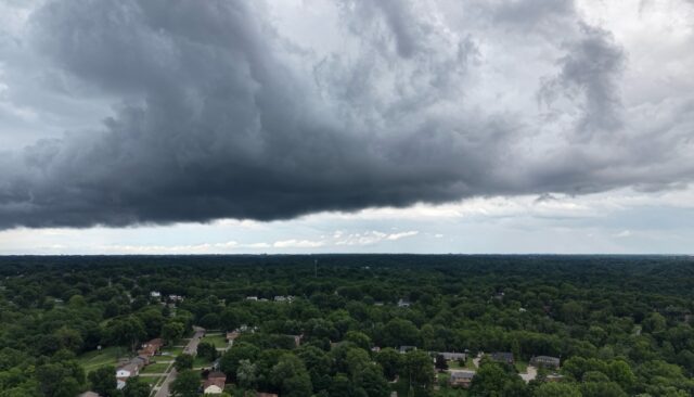 Been testing out and training on our new drone. This shot was taken just as a storm was headed our way.