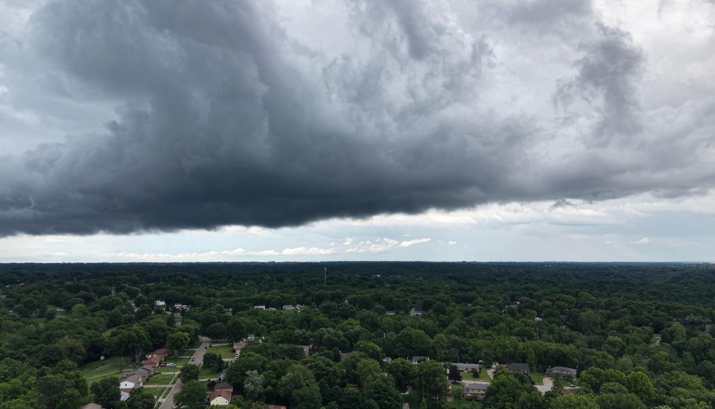Been testing out and training on our new drone. This shot was taken just as a storm was headed our way.