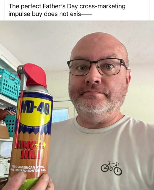 Kyle and Aidan went to @homedepot yesterday to get some bags of mulch, and BOTH came home each with their own @kingofthehill can of @wd40brand 😲

You have to admit, they know their audience! 😂