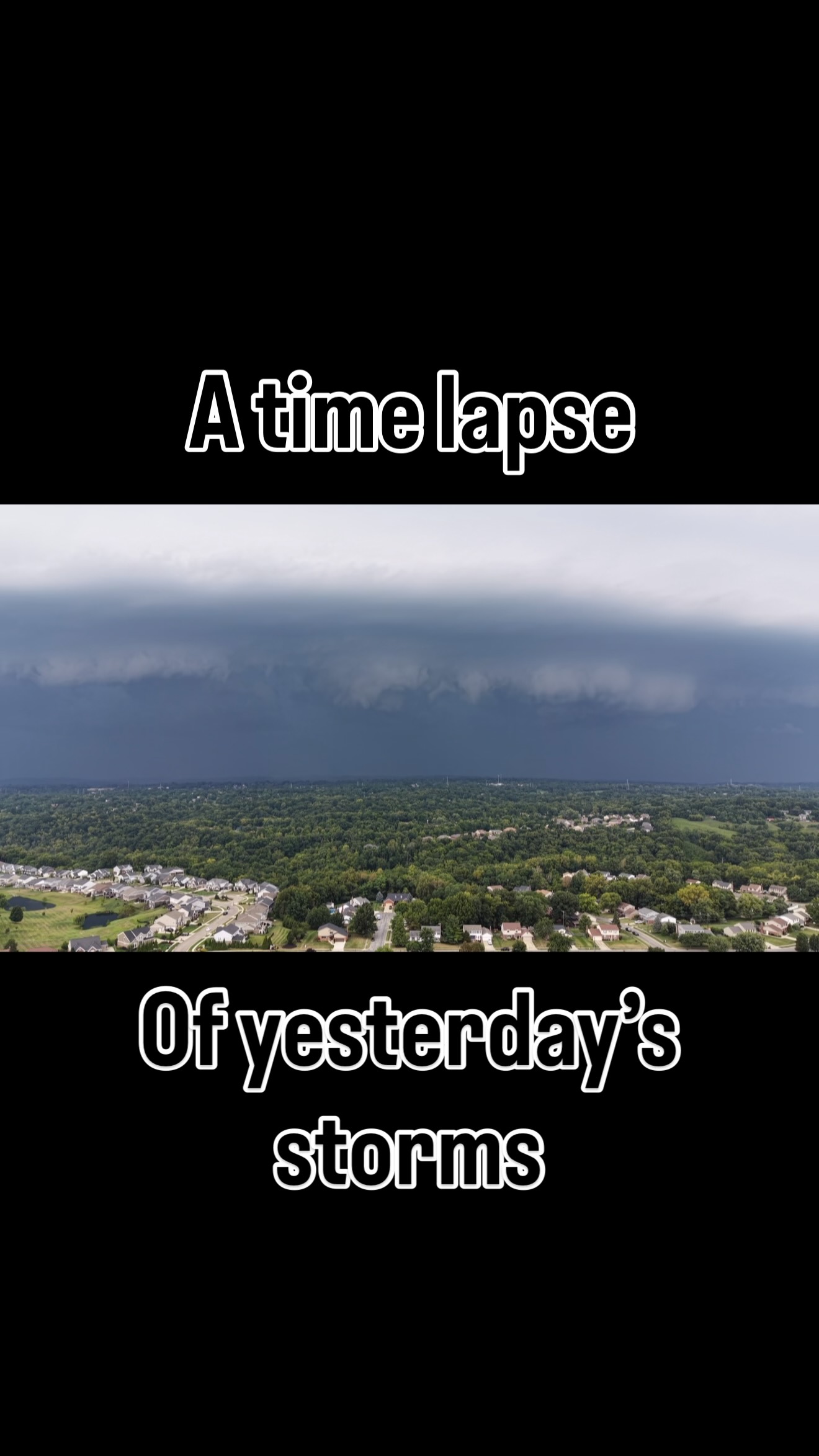 We had some funky weather yesterday, including multiple tornado warnings. This was shot over our home just before the rain (and a small tree branch) started coming down.