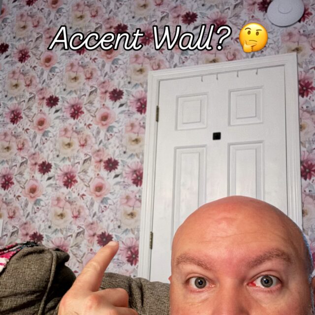 What do you think of our new accent wall?? 🤔

Emily called this “granny chic.” Kyle calls it a pain to try to line up 🤣